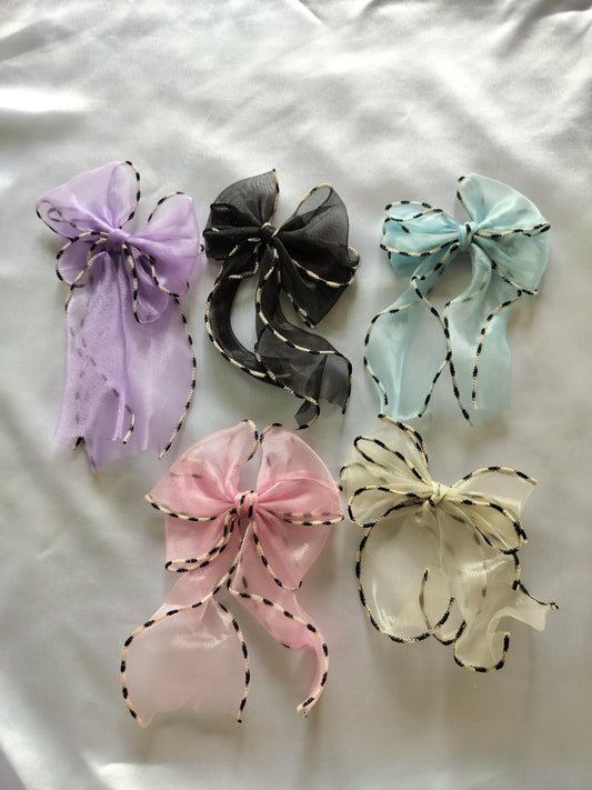 Organza Shimmer Pigtail Bow