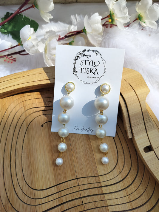 Shehnaaz Pearl Long Stud Earrings