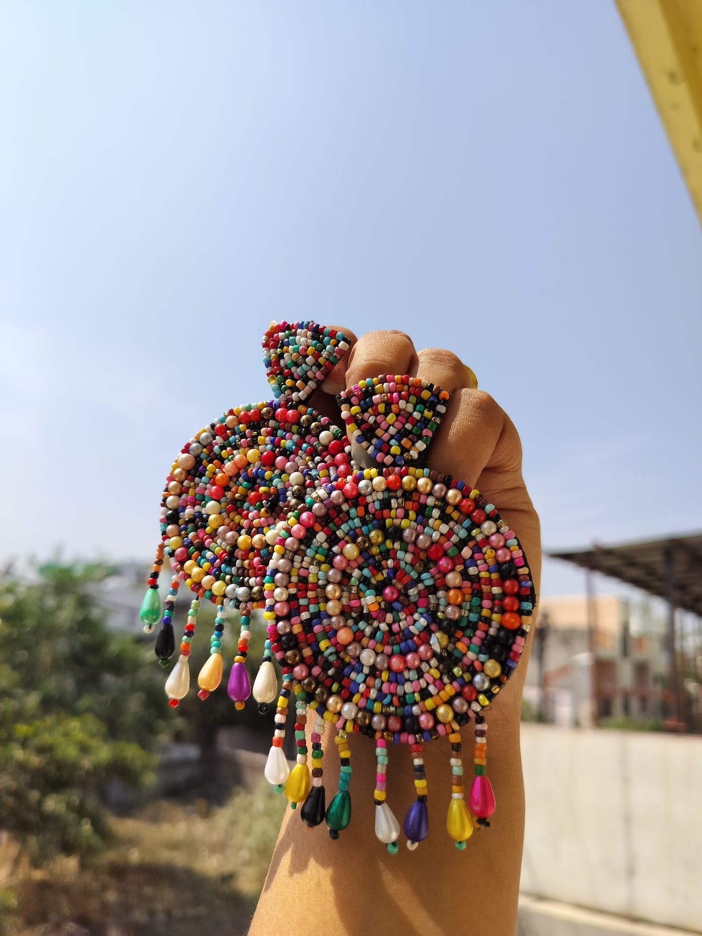 Beachwear Stylish Beaded Circle Multicolor Earrings