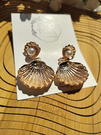 Feminine Rose Gold Shell Anti Tarnish Studs