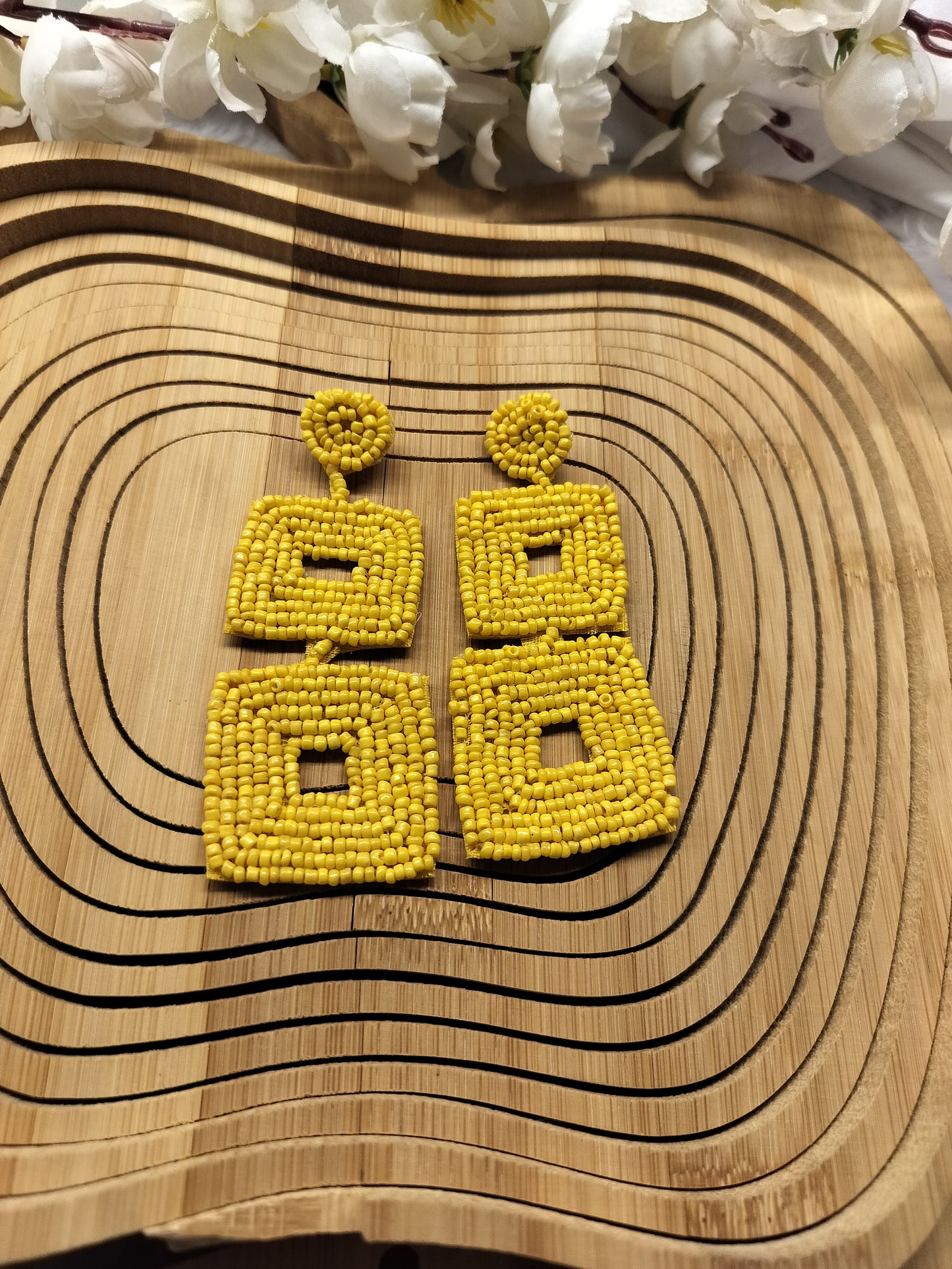 Cozy Aesthetic Mustered Yellow Statement Handmade Earrings