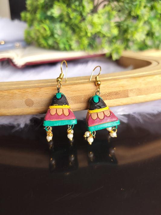 Triangle Handmade Terracotta Jhumki