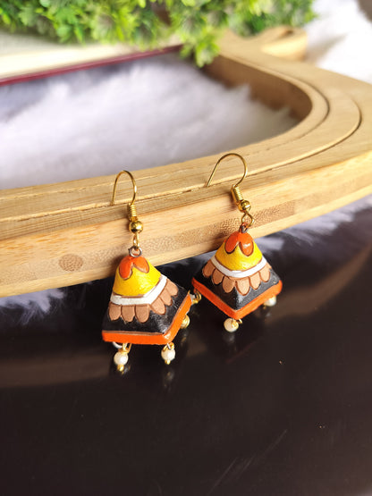 Triangle Handmade Terracotta Jhumki