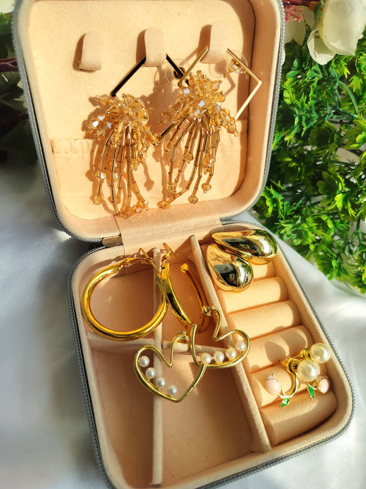 Stylo Korean Earrings Combo 5 With Jewlery Organiser