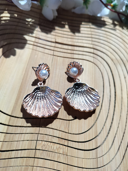 Feminine Rose Gold Shell Anti Tarnish Studs