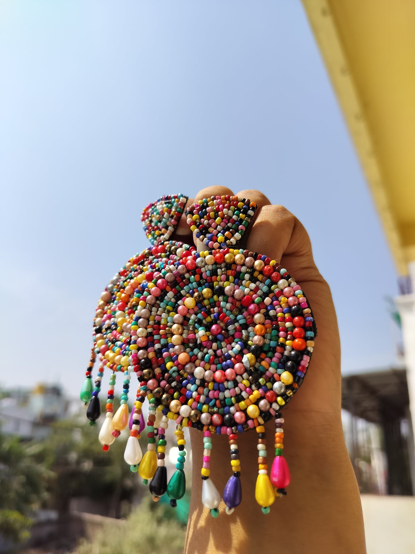 Beachwear Stylish Beaded Circle Multicolor Earrings