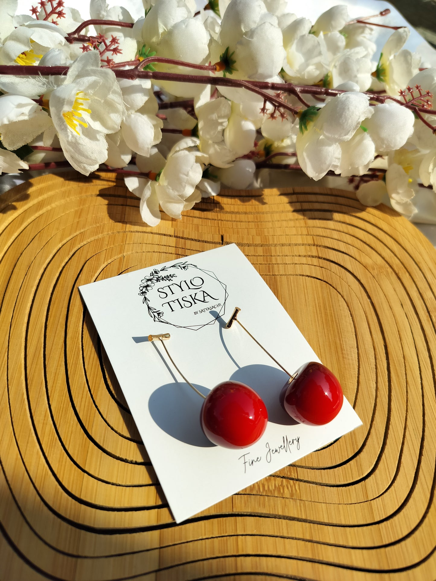 Classic Cherry Magnetic Dangles Earrings