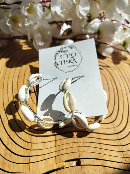 Cowrie Shell Hoops