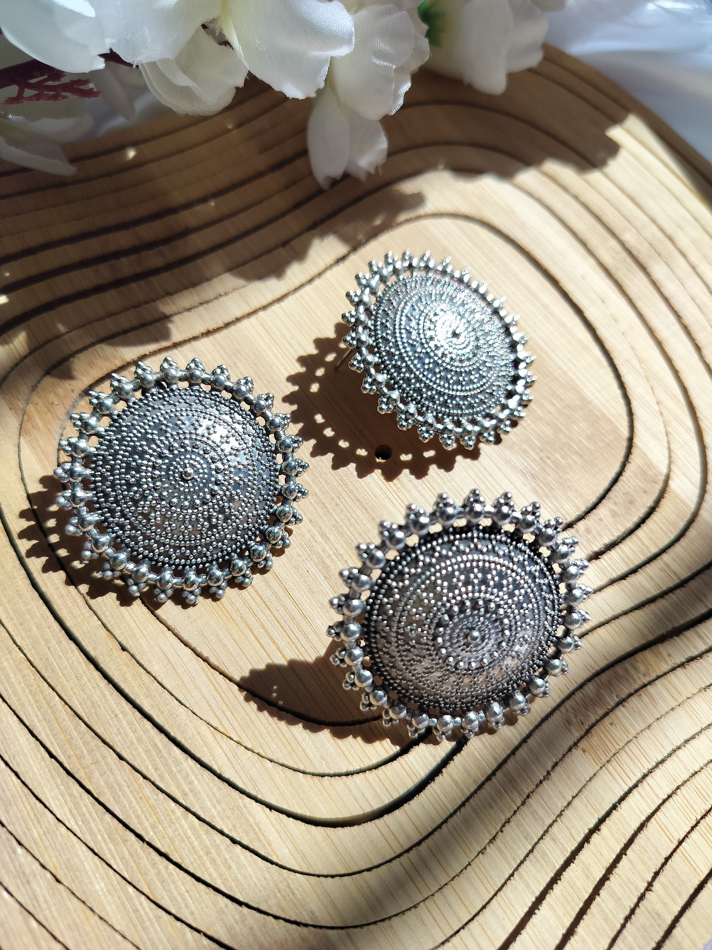 Oxidised Ring & Earrings Combo