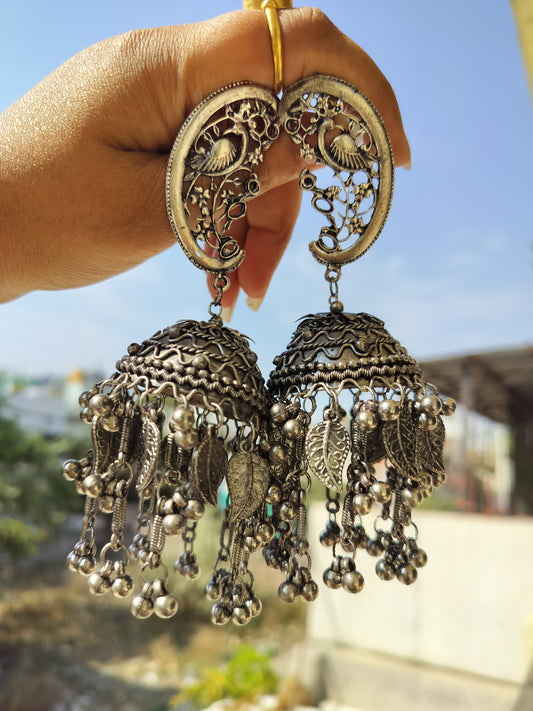 Statement Premium Quality Oxidise Jhumki