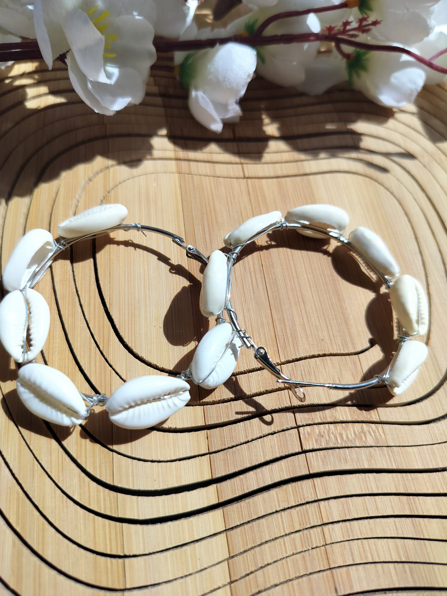 Cowrie Shell Hoops