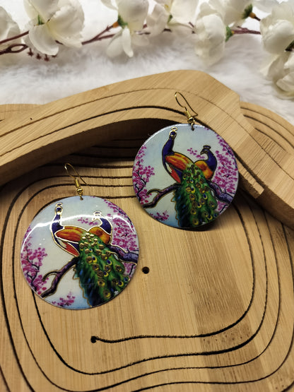 3D Peacock Theme Dangles