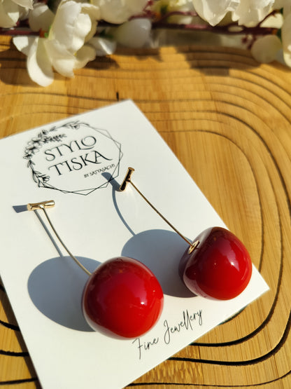 Classic Cherry Magnetic Dangles Earrings