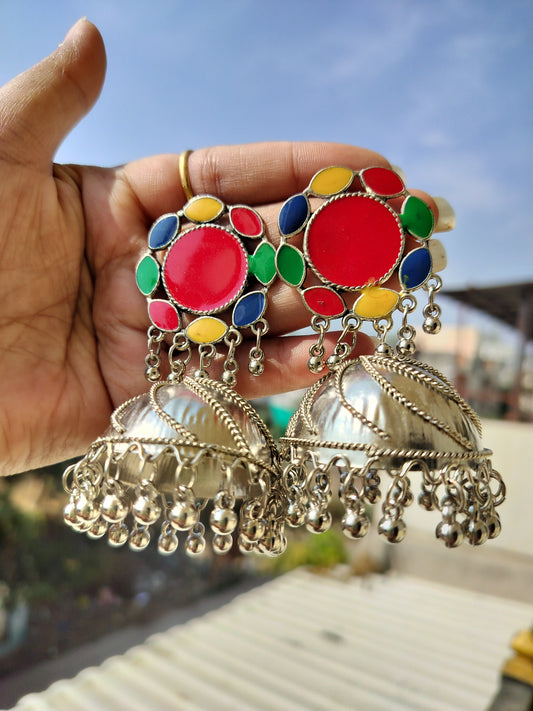 Multi Coloured Jhumka