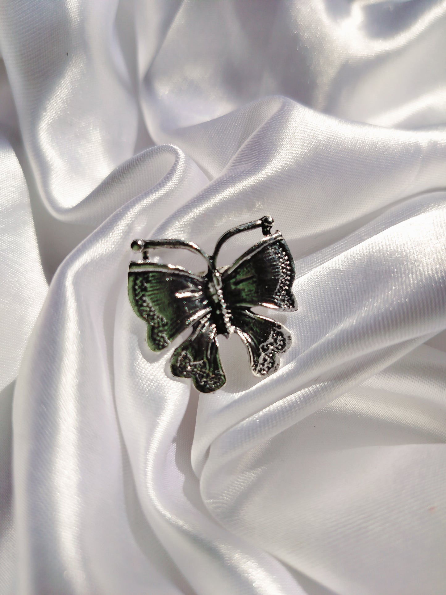 Ruhani Butterfly Silver Oxidised Rings