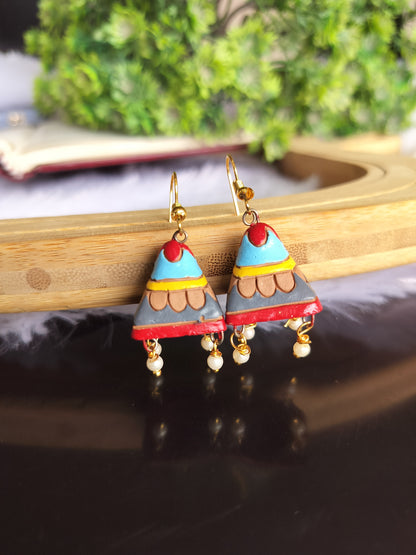 Triangle Handmade Terracotta Jhumki