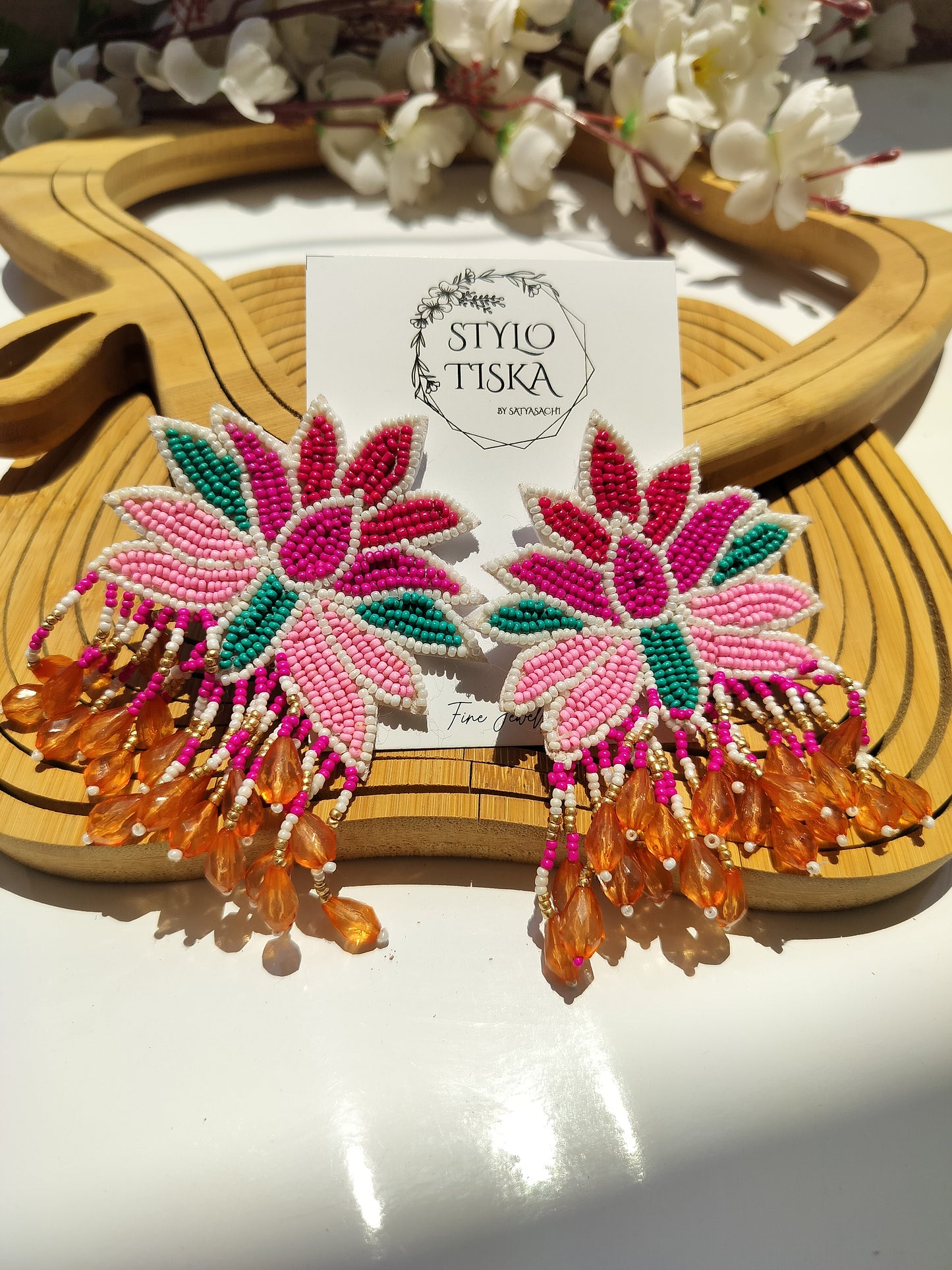 Chandra Phool Statement Earrings