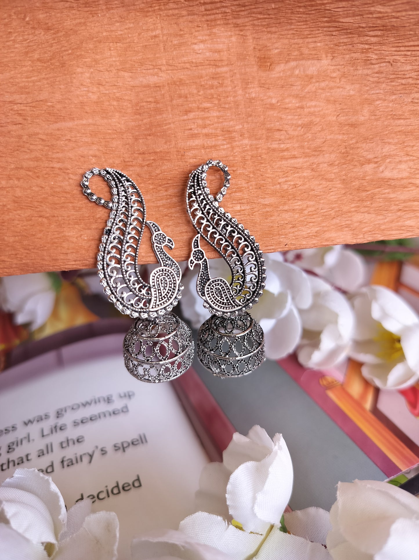 Silver Oxidised Mini Jhumki